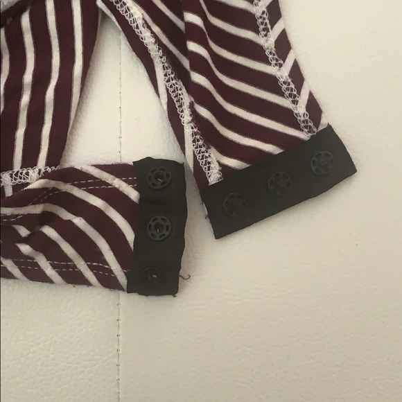 White and Purple Stripped One Piece - Picture 3 of 4